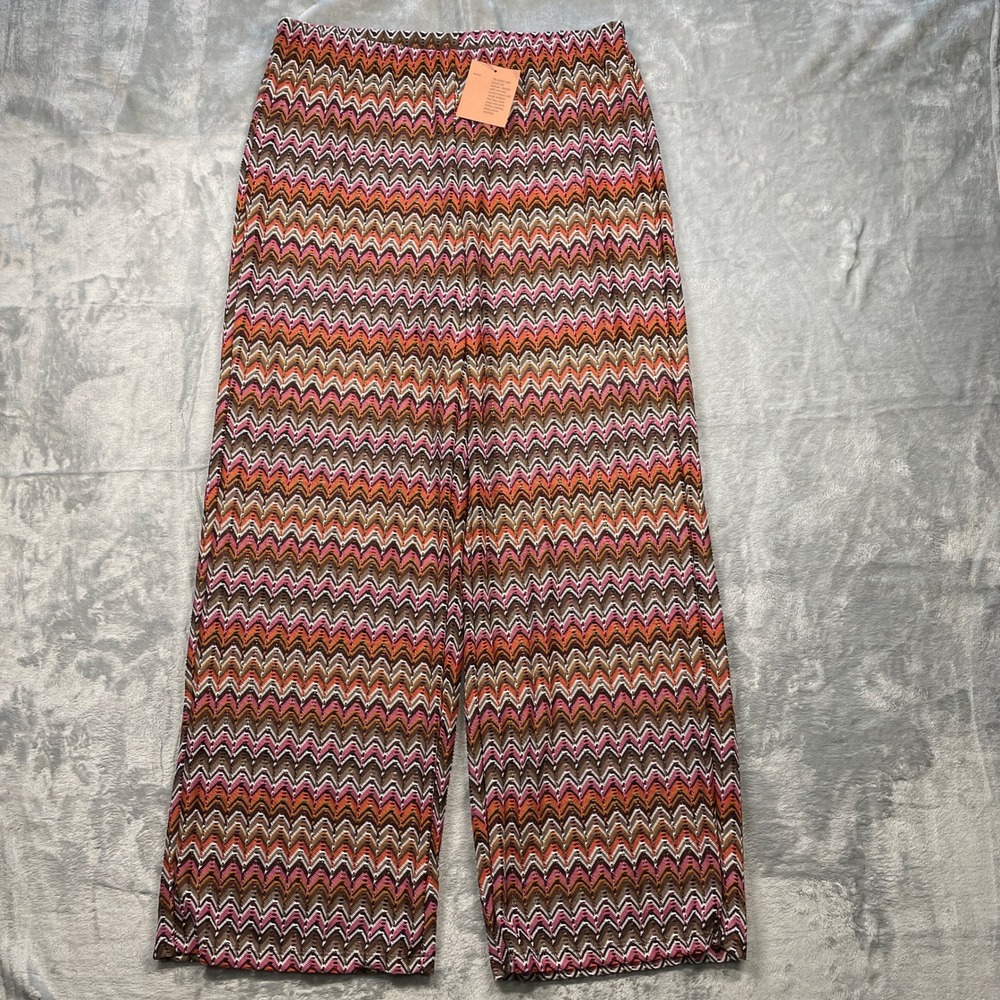 Shade & Shore Womens Wide Leg Pants Crochet Knit Zig Zag Swim Suit‎ Cover Up XL